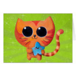 Chat orange mignon avec l'étoile cartes