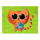 Chat orange mignon avec l'étoile cartes postales