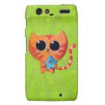 Chat orange mignon avec l'étoile coques motorola droid RAZR