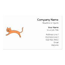 Chat orange sautant cartes de visite personnelles