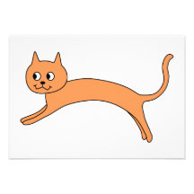 Chat orange sautant invitations personnalisées