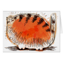 chat orange whacky de bande dessinée cartes