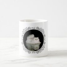 Chat persan avec les yeux verts de jade tasse