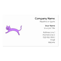 Chat pourpre sautant cartes de visite personnelles