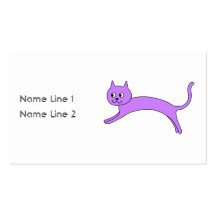 Chat pourpre sautant modèles de cartes de visite