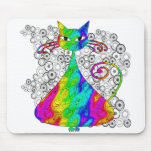 Chat psychédélique Trippy Mousepad Tapis De Souris