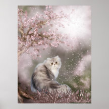 Chat rêveur de minou poster