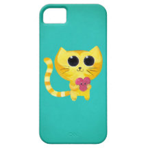 Chat romantique mignon avec le coeur de sourire coque Case-Mate iPhone 5
