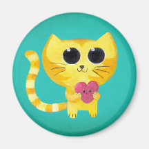 Chat romantique mignon avec le coeur de sourire aimant