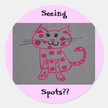 chat rosâtre, voyant, taches ? ? autocollants