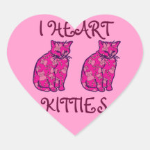 Chat rose de Kitty Autocollants En Cœur