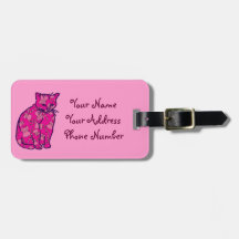 Chat rose de Kitty Étiquettes Pour Bagages