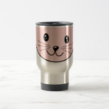 Chat rose mignon tasses