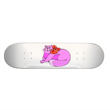 Chat rose paresseux plateaux de skate