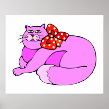 Chat rose paresseux posters
