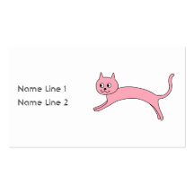 Chat rose sautant cartes de visite professionnelles