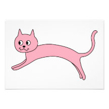 Chat rose sautant faire-part personnalisé
