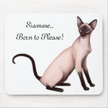Chat siamois amical personnalisable Mousepad Tapis De Souris