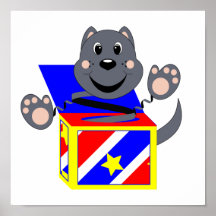 Chat Smokey de Skrunchkin dans la boîte colorée Posters