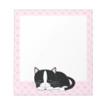 Chat somnolent de smoking {rose} bloc-notes