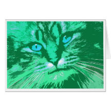 Chat tigré irlandais sauvage carte de vœux