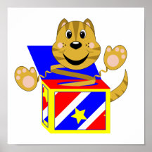 Chat Toby de Skrunchkin dans la boîte colorée Posters