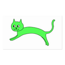 Chat vert clair sautant cartes de visite personnelles