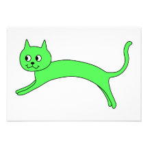 Chat vert clair sautant invitation personnalisable