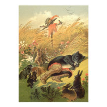 Chat vintage dans le conte de fées Karl Offterding Cartons D'invitation