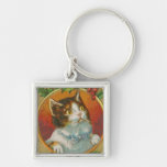 Chat vintage de Noël Porte-clés