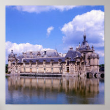 Château Chantilly, l'Oise, France Affiche