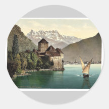 Château de Chillon, et bosselure du Midi, lac gene Adhésifs