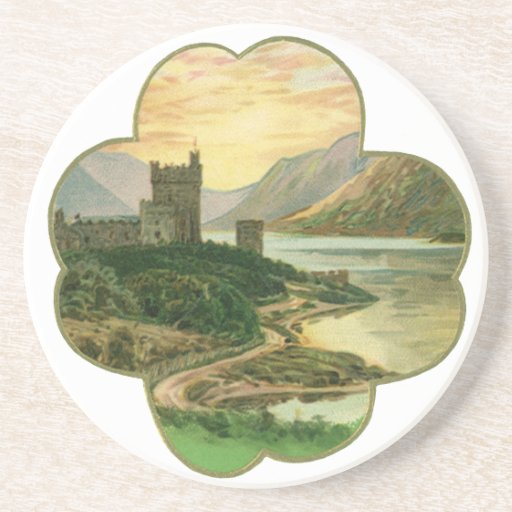 Château irlandais vintage à l'intérieur de d'un sh dessous de verres