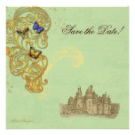 Château médiéval de conte de fées invitation personnalisée