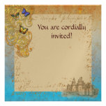 Château médiéval de conte de fées cartons d'invitation