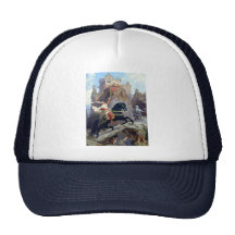 Château noir de gnomes de cheval de prince médiéva casquettes