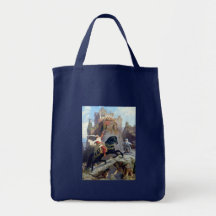 Château noir de gnomes de cheval de prince médiéva sac en toile