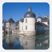 Château Tanlay, Tanlay, Bourgogne, France Autocollants Carrés