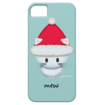 Chaton blanc mignon dans le chapeau de Père Noël Coque iPhone 5