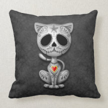 Chaton de sucre de zombi, foncé oreillers
