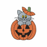 Chaton en citrouille veste de sport brodée