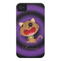 Chaton pleurant mignon de bande dessinée personnal coques iPhone 4 Case-Mate
