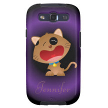 Chaton pleurant mignon de bande dessinée personnal coques galaxy SIII
