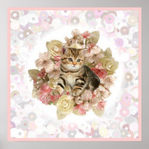 Chaton pour une petite fille posters