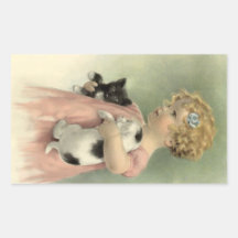 Chaton victorien d'animal familier de fille d'AUTO