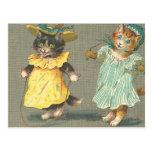 chatons espiègles vintages carte postale