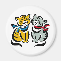 Chatons heureux aimants pour réfrigérateur