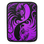 Chatons pourpres et noirs de Yin Yang Housses iPad