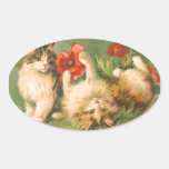 Chatons vintages à l'autocollant de jeu