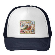 Chats à la plage par Louis Wain Casquette